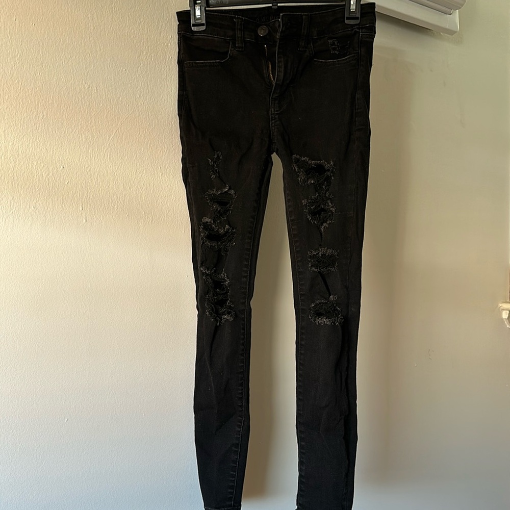 American Eagle Ripped Black Jeans